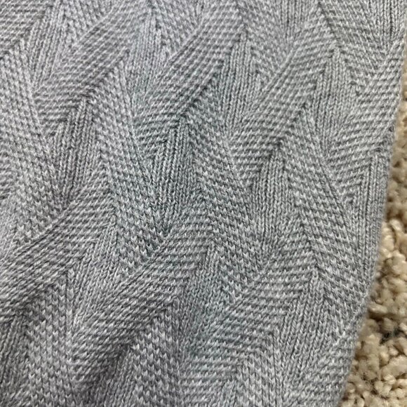 Joseph Abboud 1/4 Zip Sweater Mens Large Gray Cotton Cashmere Textured Diamond - Picture 6 of 7